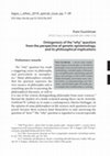 Research paper thumbnail of Ontogenesis of the “why” question from the perspective of genetic epistemology, and its philosophical implications