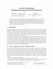 Research paper thumbnail of Accurate Programming: Thinking about programs in terms of properties