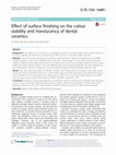 Effect of surface finishing on the colour stability and translucency of dental ceramics Cover Page