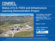 Research paper thumbnail of Status of U.S. FCEV and Infrastructure Learning Demonstration Project (Presentation)