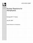 Nuclear Reactions for Astrophysics Cover Page