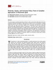 Research paper thumbnail of Diversity, equity and inclusion policy texts in Canadian agriculture