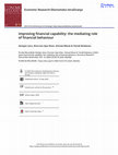 Improving financial capability: the mediating role of financial behaviour Cover Page