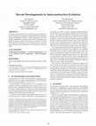 Research paper thumbnail of Recent developments in autoconstructive evolution