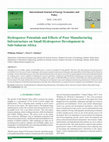 Research paper thumbnail of Hydropower Potentials and Effects of Poor Manufacturing Infrastructure on Small Hydropower Development in Sub-Saharan Africa