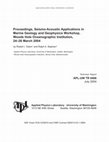 Research paper thumbnail of NSF Grant OCE 0332816 and ONR Contract N00014-03-1-0894Approved for public release; distribution is unlimited. Proceedings, Seismo-Acoustic Applications in Marine Geology and Geophysics Workshop