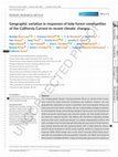 Research paper thumbnail of Geographic variation in responses of kelp forest communities of the California Current to recent climatic changes