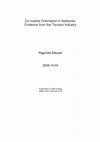 Research paper thumbnail of Co-market Orientation in Networks: Evidence from the Toruism Industry