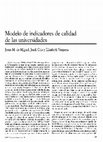 Research paper thumbnail of Modelo de indicadores de calidad de las universidades