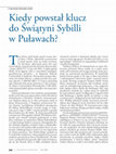 Research paper thumbnail of Kiedy powstał klucz do Świątyni Sybilli w Puławach?