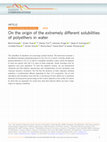 Research paper thumbnail of On the origin of the extremely different solubilities of polyethers in water