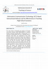 Research paper thumbnail of Information Communication Technology (ICT)-Based Instructional Software and Its Effectiveness in Teaching High School Geometry