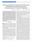 Research paper thumbnail of Iranian Accountants Conception Of The Prevention Methods Of Fraud And Offering Some Recommendations To Reduce Fraud In Iran