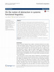 Research paper thumbnail of On the notion of abstraction in systemic functional linguistics