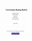 1 Curriculum Rating Rubric Cover Page