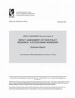 Research paper thumbnail of Impact Assessment of Food Policy Research - A Stocktaking Workshop: Synthesis Report