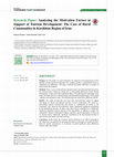 Research paper thumbnail of Analyzing the Motivation Factors in Support of Tourism Development: The Case of Rural Communities in Kurdistan Region of Iran