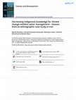 Research paper thumbnail of Harnessing indigenous knowledge for climate change-resilient water management – lessons from an ethnographic case study in Iran