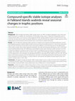 Research paper thumbnail of Compound-specific stable isotope analyses in Falkland Islands seabirds reveal seasonal changes in trophic positions