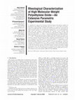 Research paper thumbnail of Rheological Characterization of High-Molecular-Weight Polyethylene Oxide-An Extensive Parametric Experimental Study