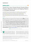 Research paper thumbnail of Twenty-Four–Hour Central (Aortic) Systolic Blood Pressure: Reference Values and Dipping Patterns in Untreated Individuals