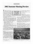 Research paper thumbnail of 2002 Summer Meeting Preview