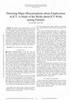 Research paper thumbnail of Detecting Major Misconceptions About Employment In Ict: A Study Of The Myths About Ict Work Among Females