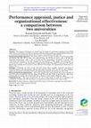 Research paper thumbnail of Performance appraisal, justice and organizational effectiveness: a comparison between two universities