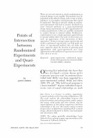 Research paper thumbnail of Intersections between Experiments and Quasi-Experiments