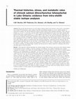 Research paper thumbnail of Thermal histories, stress, and metabolic rates of chinook salmon (Oncorhynchus tshawytscha) in Lake Ontario: evidence from intra-otolith stable isotope analyses