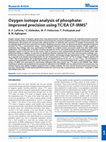 Research paper thumbnail of Oxygen isotope analysis of phosphate: improved precision using TC&sol;EA CF&hyphen;IRMS