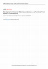 Research paper thumbnail of Development of Arrowroot (Maranta arundinacea L.) as Functional Food Based of Local Resource