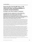 Improving the Oral Health Status of All Americans: Roles and Responsibilities of Academic Dental Institutions Cover Page