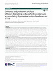 Research paper thumbnail of {"__content__"=>"Genomic and proteomic analysis of lignin degrading and polyhydroxyalkanoate accumulating β-proteobacterium sp. ISTKB.", "i"=>{"__content__"=>"Pandoraea"}}