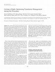 Research paper thumbnail of Getting it right: optimizing transfusion management during the procedure