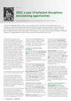 Research paper thumbnail of 2022: a year of turbulent disruptions and planning opportunities