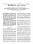 Research paper thumbnail of Monitoring, aggregation and filtering for efficient management of virtual networks