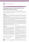 Research paper thumbnail of Morphological analysis and clinical significance of the opening of the third coronary artery