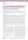 Research paper thumbnail of Quantification of some additives in energy drinks using high-performance liquid chromatography