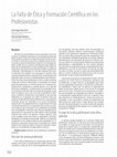 Research paper thumbnail of La falta de ética y formación científica en los profesionistas