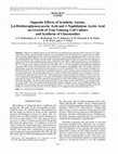 Research paper thumbnail of Opposite effects of synthetic auxins, 2,4-dichlorophenoxyacetic acid and 1-naphthalene acetic acid on growth of true ginseng cell culture and synthesis of ginsenosides