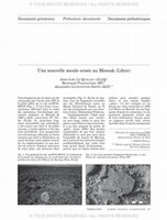 Research paper thumbnail of Une nouvelle meule ornée au Messak (Libye)