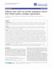 Adipose stem cells can secrete angiogenic factors that inhibit hyaline cartilage regeneration Cover Page