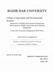 BAHIR DAR UNIVERSITY Cover Page