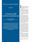 Research paper thumbnail of Le Traité du MES et le droit constitutionnel