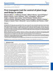 Research paper thumbnail of First transgenic trait for control of plant bugs and thrips in cotton