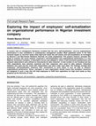 Research paper thumbnail of Exploring the impact of employees’ self-actualization on organizational performance in Nigerian investment company