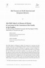 2019 “Abū Ṭālib Yaḥyā b. al-Ḥusayn al-Hārūnī (d. 424/1033) on the consensus of the family of the Prophet: An editio princeps of his Risāla fī anna ijmāʿ ahl al-bayt ḥujja (Ms Milan, Ambrosiana, ar. F 29/4, fols 290v-295v),” Shii Studies Review 3 (2019) (with Sabine Schmidtke), pp. 253-273. Cover Page