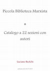 Piccola Biblioteca Marxista -Catalogo Cover Page