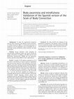 Research paper thumbnail of Body awareness and mindfulness: validation of the Spanish version of the Scale of Body Connection